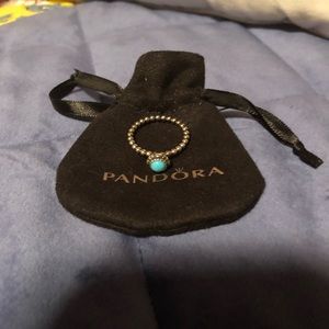 Pandora Birthday Blooms Turquoise Ring *FIRM*